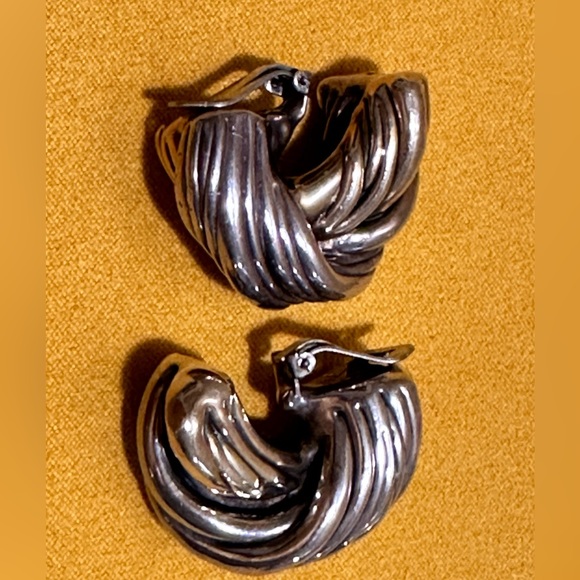 Vintage Sterling David Varsano Modernist Earrings - Picture 1 of 9